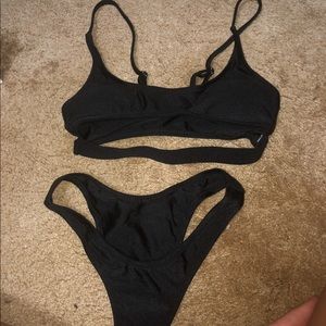 Black underboob swim suit